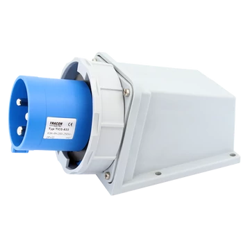 TRACON Felületre szerelhető ipari csatlakozó dugó, 63A, 250V, 2P+E, 6h, IP67 (TICS-533)