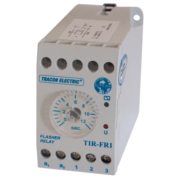 TRACON Ütemadó, 250V AC, 0,5s / 0-12s, 5A/250V AC, 10A/24V AC/DC (TIR-FR1)