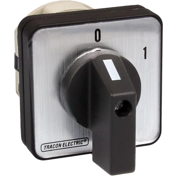 TRACON Kézikapcsoló, BE-KI, 400V, 50Hz, 20A, 2P, 5,5kW, 48x48mm, 60° (TK-206/2)