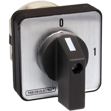 TRACON Kézikapcsoló, BE-KI, 400V, 50Hz, 25A, 3P, 7,5kW, 48x48mm, 90° (TK-259/3)