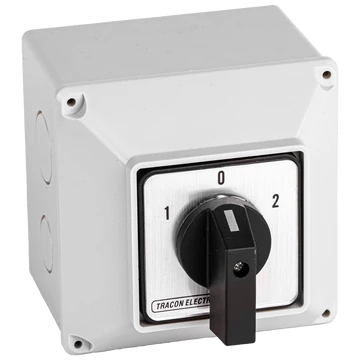 TRACON Tokozott kézikapcsoló, BE-KI, 400V, 50Hz, 32A, 4P, 11kW, 64x64mm, 60°, IP44 (TK-326/4T)