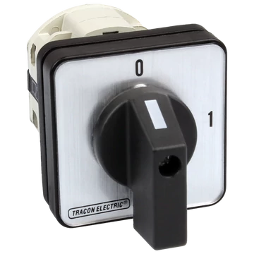 TRACON Kézikapcsoló, BE-KI, 400V, 50Hz, 32A, 4P, 11kW, 64x64mm, 90° (TK-329/4)