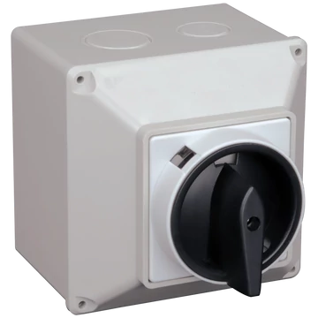 TRACON Tokozott főkapcsoló, BE-KI, 400V, 50Hz, 25A, 4P, 7,5kW, 64x64mm, IP44 (TKF-25T)