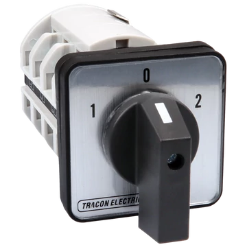 TRACON Közvetlen irányváltó motorkapcsoló, 1-0-2, 400V, 50Hz, 20A, 5,5kW, 48x48mm (TKM-20/N)