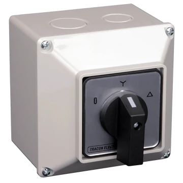 TRACON Tokozott közvetlen Y-D motorkapcsoló, 400V, 50Hz, 32A, 11kW, 64x64mm, IP44 (TKM-32/CT)