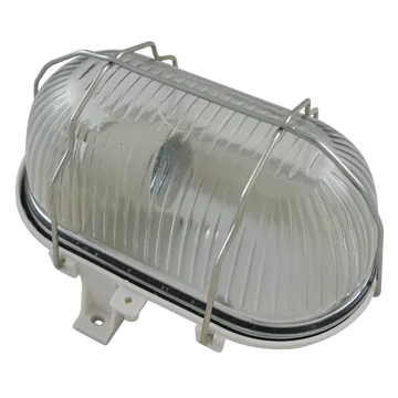 TRACON Műanyag hajólámpa, ovális, fehér, 230 V, 50Hz, E27, max.60W, IP44, class II (TLH-08S)