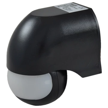 TRACON Mozgásérzékelő, infra falra, fekete, 230V, 50Hz, 180°, max. 12 m, 10s-12min, 3-2000lux, IP44 (TMB-112F)