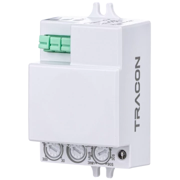 TRACON Mozgásérzékelő, mikrohullámú, lámpába, 230V, 50Hz, 5,8GHz, 360°, 1-8m, 10s-12min, 3-2000lux, IP20 (TMB-L01D)