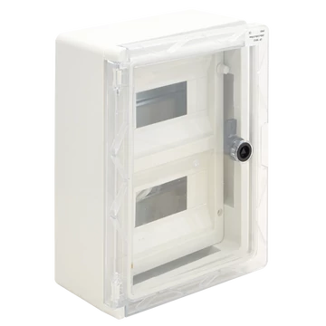 TRACON Műanyag elosztószekrény maszkos átlátszó ajtóval, 2x9mod, HxWxD = 330x250x130mm, IP65, IK10, 1000V AC/DC (TME332513MT)