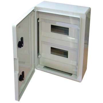 TRACON Műanyag elosztószekrény maszkos, 2x12 mod, HxWxD = 400x300x165mm, IP65, IK10, 1000V AC/DC (TME403017M)