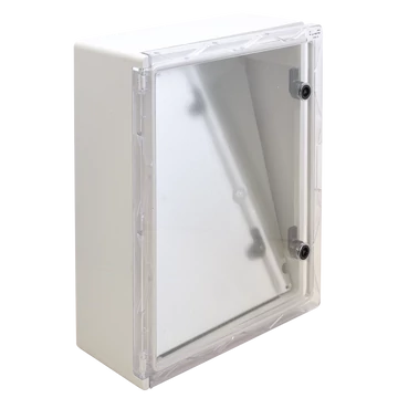 TRACON Műanyag elosztószekrény átlátszó ajtóval, HxWxD = 500x400x175mm, IP65, IK10, 1000V AC/DC, RAL7035 (TME504018T)