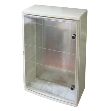 TRACON Műanyag elosztószekrény átlátszó ajtóval, HxWxD = 600x500x220mm, IP65, IK10, 1000V AC/DC, RAL7035 (TME605022T)