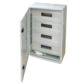 TRACON Műanyag elosztószekrény maszkos, 4x22 mod, HxWxD = 700x500x245mm, IP65, IK10, 1000V AC/DC (TME705025M)