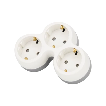 TRACON Többférőhelyes átalakító csatlakozó, szürke + fehér, 3xSCHUKO, max.16A, 230VAC, 3680W, PP (TND3)