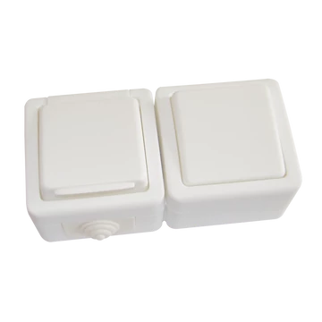 TRACON Falon kívüli kétpólusú kapcsoló+csatlakozóaljzat, 16A/250VAC, IP54, (102) (TR-PH11)