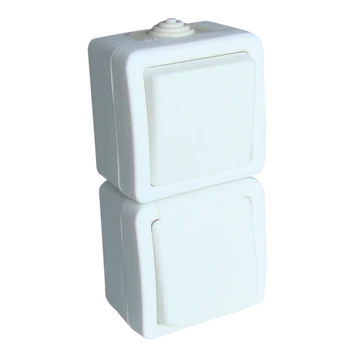 TRACON Falon kívüli váltókapcsoló+csatlakozóaljzat, csapos, 16A/250VAC, IP54, (106) (TR-PHF08)