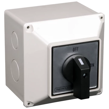 TRACON Tokozott szakaszoló kapcsoló, 400V, 50Hz, 20A, 3P, 5,5kW, 64x64mm, IP44 (TS-20/3T)
