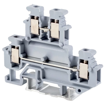 TRACON Emeletes ipari sorozatkapocs,csavaros, sínre, szürke, 500V 24A 0.2-4 mm2 (TSKA2,5/2S)