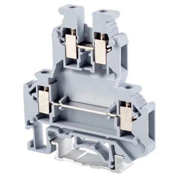 TRACON Emeletes ipari sorozatkapocs, csavaros, sínre, szürke, 0,2-4mm2, 500VAC, 32A (TSKA4/2)