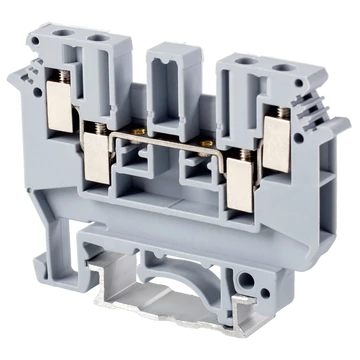 TRACON Négykapcsos ipari sorozatkapocs, csavaros, sínre, szürke, 0,2-4mm2, 690VAC, 32A (TSKA4/4)