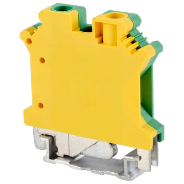 TRACON Védővezető ipari sorozatkapocs, csavaros, sínre, zöld/sárga, 0,2-6mm2, 57A (TSKA6JD)