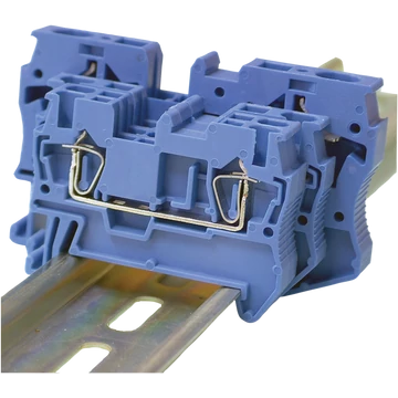 TRACON Nullavezető ipari sorozatkapocs, rugós, sínre, kék, 0,2-2,5mm2, 800VAC, 31A (TSKB2,5K)