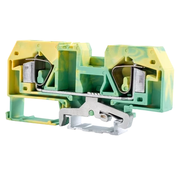 TRACON Védővezető ipari sorozatkapocs, rugós, sínre, zöld/sárga, 800V 76A 0.2-16 mm2 2P (TSKC16JD)
