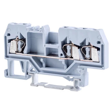 TRACON Fázisvezető ipari sorozatkapocs, rugós, sínre, szürke, 800V 24A 0.08-2.5 mm2 3P (TSKC2,5/3)