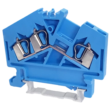 TRACON Nullavezető ipari sorozatkapocs, rugós, sínre, kék, 800V 24A 0.08-2.5 mm2 3P (TSKC2,5/3D-K)