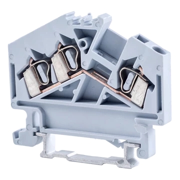 TRACON Fázisvezető ipari sorozatkapocs, rugós, sínre, szürke, 800V 24A 0.08-2.5 mm2 3P (TSKC2,5/3D)
