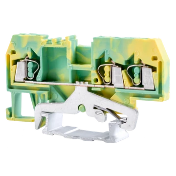 TRACON Védővezető ipari sorozatkapocs, rugós, sínre, zöld/sárga, 800V 24A 0.08-2.5 mm2 3P (TSKC2,5/3JD)