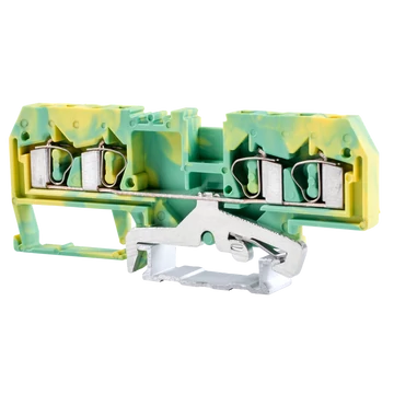 TRACON Védővezető ipari sorozatkapocs, rugós, sínre, zöld/sárga, 800V 26A 0.08-4 mm2 4P (TSKC4/4JD)