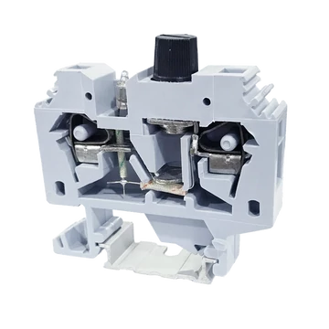 TRACON Biztosítékos ipari sorozatkapocs, rugós, sínre, szürke, 220V 10A 0.2-6 mm2 2P (TSKC6B)