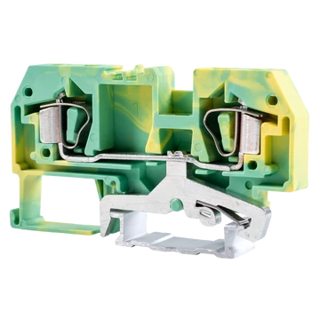 TRACON Védővezető ipari sorozatkapocs, rugós, sínre, zöld/sárga, 800V 41A 0.2-6 mm2 2P (TSKC6JD)