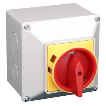 TRACON Tokozott biztonsági lakatolható szakaszoló kapcsoló, 400V, 50Hz, 40A, 4P, 11kW, 64x64mm, IP44 (TSS-40/4T)