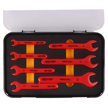 TRACON 7 darabos 1000 V-ra szigetelt csavarkulcs készlet, 1000V, CR-V, 8-19mm (VSET7)