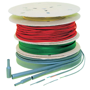 TRACON Zsugorcső, vékonyfalú, 2:1 zsugorodás, fekete, dobon, 76/38mm, POLIOLEFIN (ZS760-D)