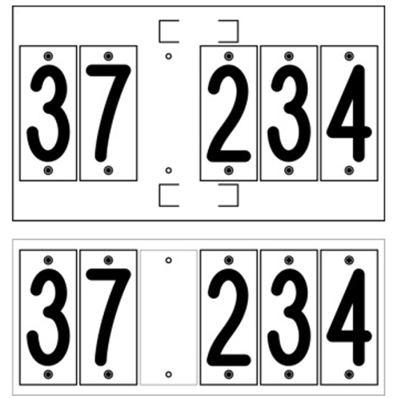 METZ Számtábla "5" STF075 fehér alap fekete karakter oszlopkapcsolóhoz dibond 68mm (1300110156) (STF075)