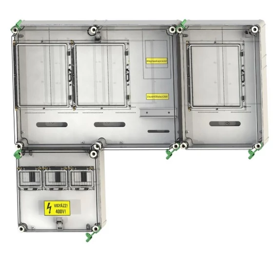 CSATÁRI PLAST PVT 7590 Á-V-H Fm 80A-SZ Felületre szerelhető direkt mérőhely (PVT 1530 FF fő földelősín modullal) (CSP21.E029)