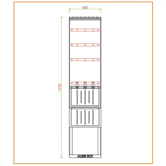 CSATÁRI PLAST PVT-K-L 40 FE Földkábel elosztó szekrény, 2xNH2+T, 400x1770/250 mm (CSP 74000018)