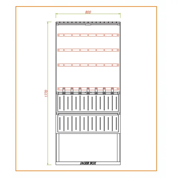 CSATÁRI PLAST PVT-K-L 80 FE Földkábel elosztó szekrény, szakaszoló nélkül, 800x1770/250 mm (CSP 74000048)