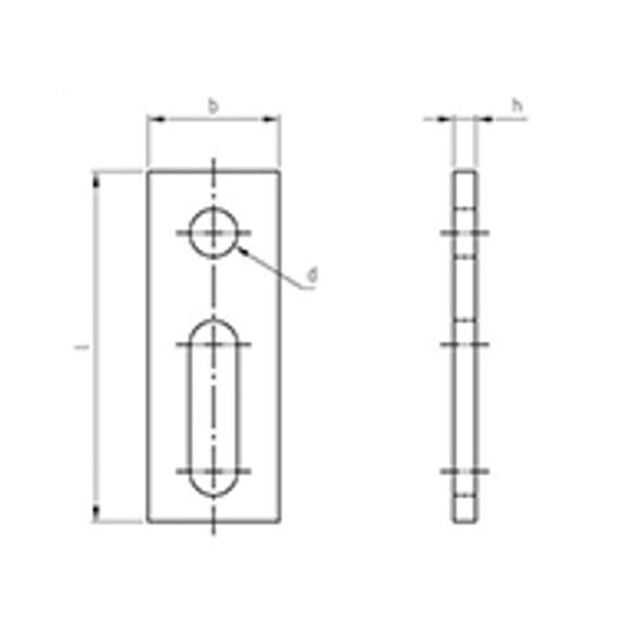 Adapterlemez profil rögzitéshez, A2,rozsdamentes 82x40x5 (90352804011)