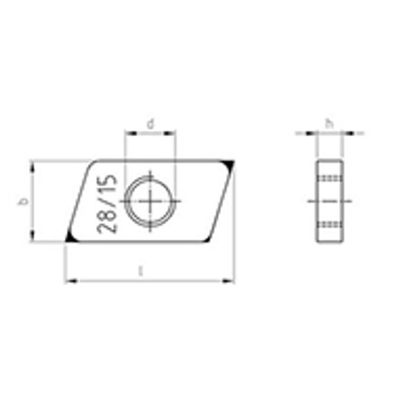 Menetes lemez, A2,rozsdamentes M 8 26,5-27x11,5-13x4 (9297208)