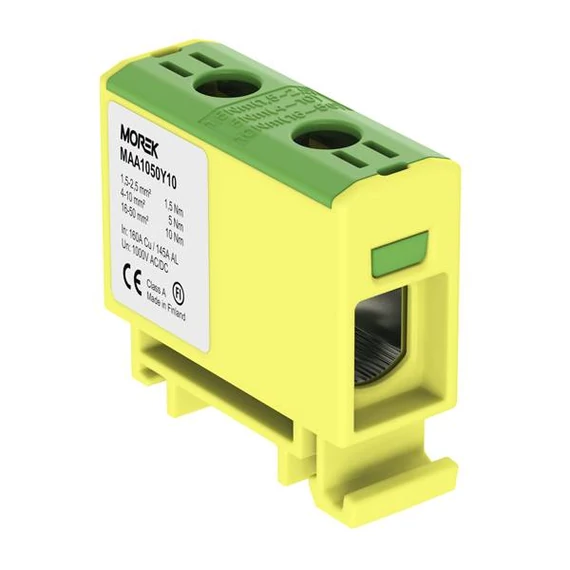 MOREK OTL50 Fővezetéki sorkapocs, 1xAl/Cu 1,5-50mm2, 1500V, zöld/sárga (MAA1050Y10)