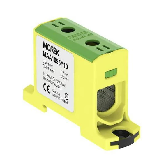 MOREK OTL95 Fővezetéki sorkapocs, 1xAl/Cu 6-95 mm2, 1500V, zöld/sárga (MAA1095Y10)