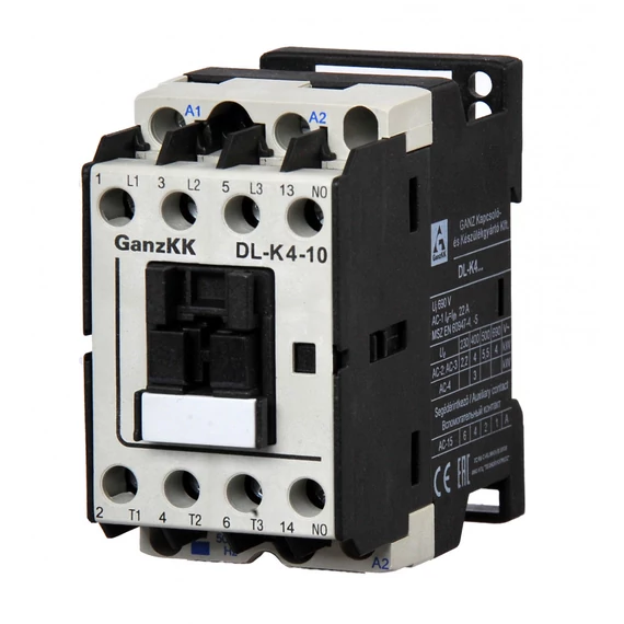 GANZ DL-K4-10 24 V 50/60 Hz mágneskapcsoló / 4 kW (AC-3, 400V) (100-0002-010-DL)