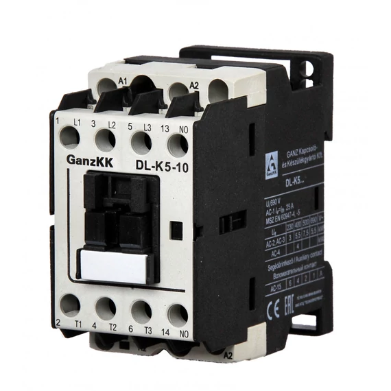 GANZ DL-K5-10 230 V 50/60 Hz mágneskapcsoló / 5,5 kW (AC-3, 400V) (200-0002-350-DL)