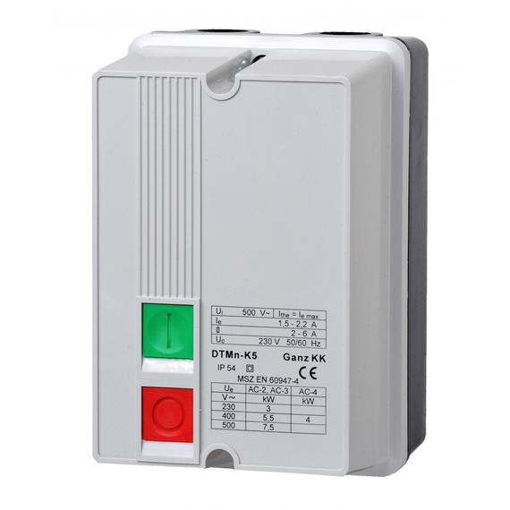 GANZ DTMn-K5/0.67-1A/400V Tokozott motorindító (241-0042-450)