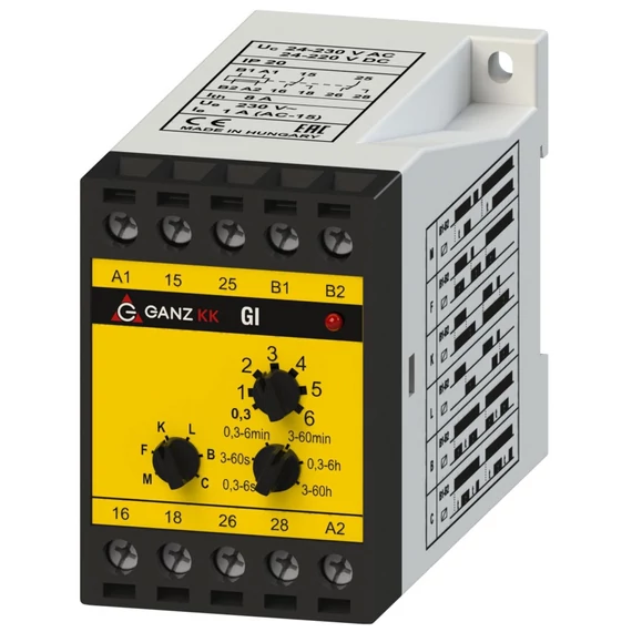 GANZ GI UNIV. TÁP 24...230 V AC/DC időrelé (740-8371-000)