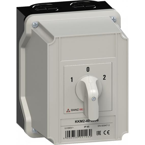 GANZ KKM2-40-6006 átkapcsoló 0 állással / tokozott / 3P / 40A / 60° (903-6006-642)